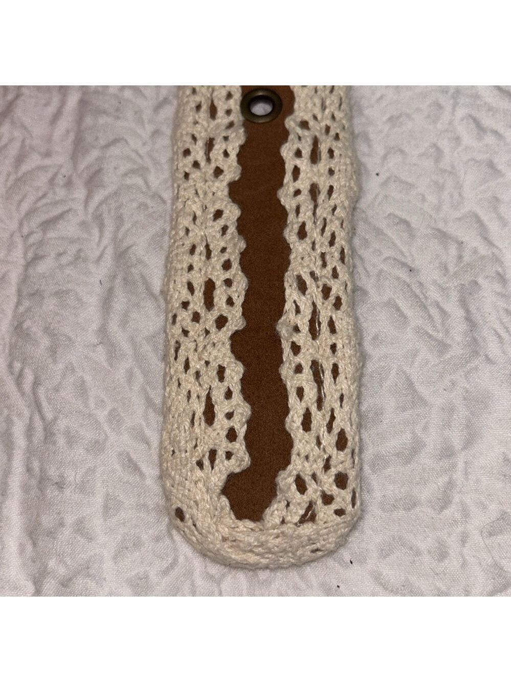 Unbranded Faux Suede Lace & Button Detail Belt - Picture 8 of 9